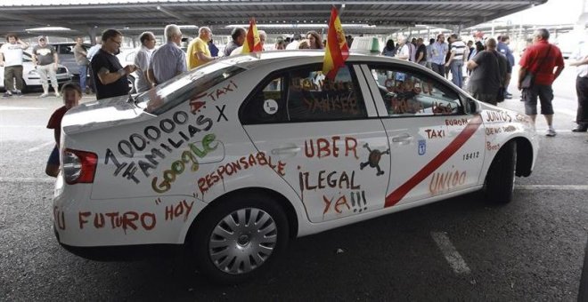 Huelga de taxistas contra Uber y Cabify
