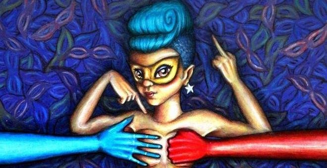 El cartel machista de Terrassa para Carnaval: tres brazos que rodean el cuerpo desnudo de una mujer