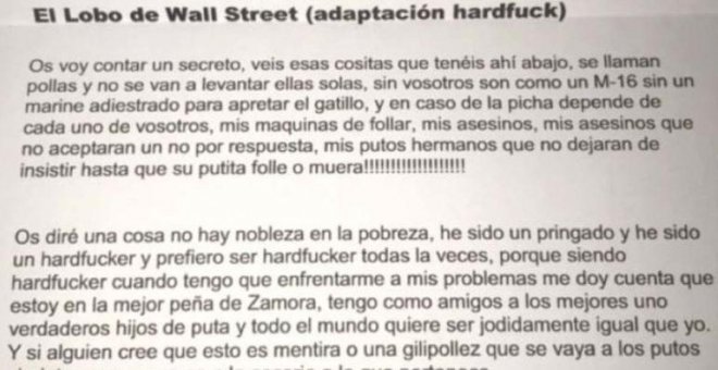 "No aceptar un no por respuesta": La carta que la fiscalía de Zamora estudia denunciar