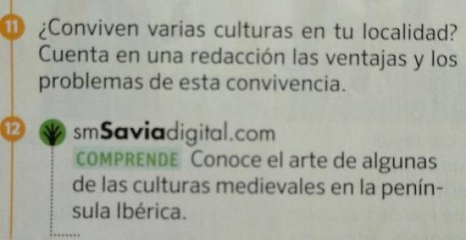 Un libro de texto da por hecho que la diversidad cultural genera "problemas"