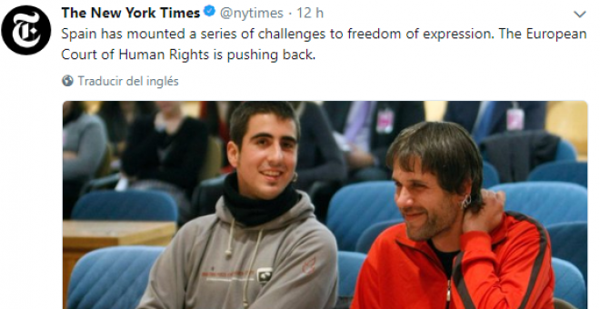 'The New York Times' advierte de que la libertad de expresión en España está en riesgo