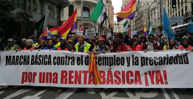 Los peregrinos de la renta básica sacuden Madrid para exigir el fin de la precariedad