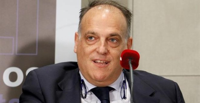 Tebas: "Tendría que aplicarse el 155 dentro del Wanda para evitar la pitada al himno"