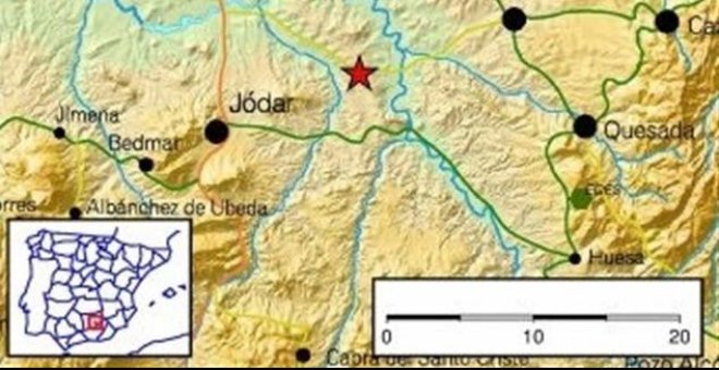 Registrado un terremoto de magnitud 3.4 en Jódar (Jaén) sin heridos ni daños