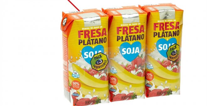 Mercadona retira un lote de bebida de fresa, plátano y soja por contener trazas de proteína de leche de vaca