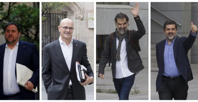 Junqueras, Romeva, Sànchez y Cuixart llegan a la prisión de Zuera, primera parada antes de ser trasladados a Catalunya