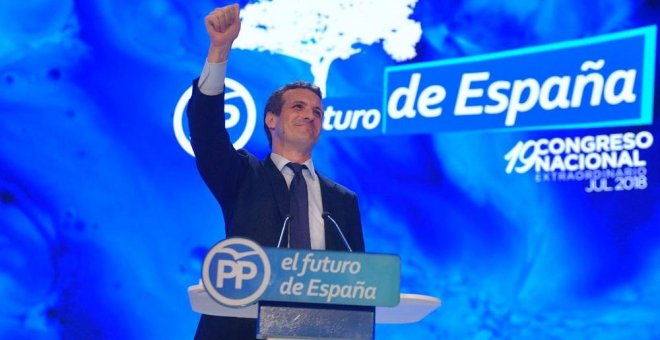 Casado vuelve a reciclar el discurso de Le Pen: "La España que madruga"