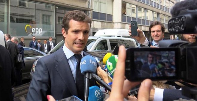 Pablo Casado dice que ha ido a Bruselas "a hablar bien de España"