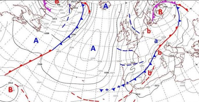 El tiempo del fin de semana: Frío, lluvia e incluso nieve en zonas de la Península