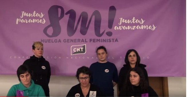 La CNT convoca una huelga general feminista de 24 horas para el 8M