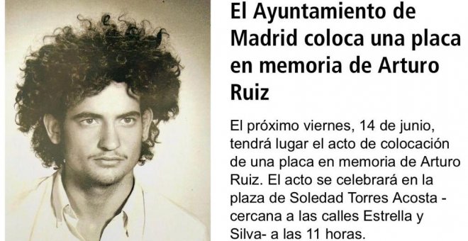 Arturo Ruiz, el joven asesinado por ultraderechistas que aparece en el penúltimo párrafo de la Historia