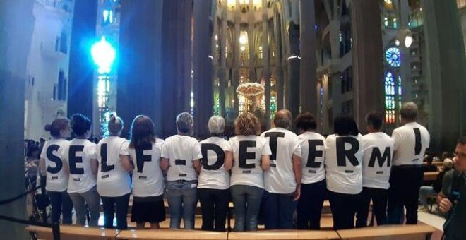 Activistas de la ANC se encierran cinco horas en la Sagrada Familia para denunciar "la vulneración de derechos políticos"