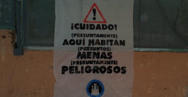 Los neonazis de Hogar Social cuelgan pancartas contra los menores migrantes en los centros de acogida de Madrid