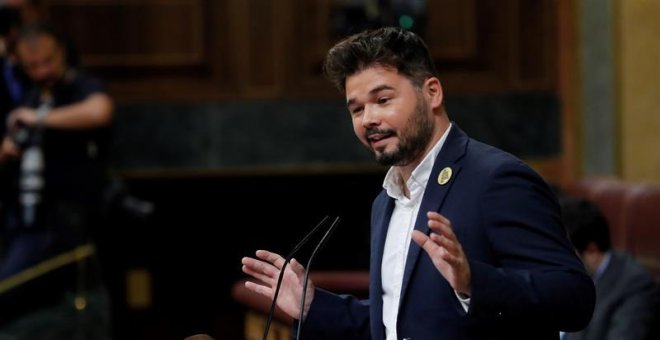 Rufián pide diálogo al Gobierno y critica el enfrentamiento entre Sánchez e Iglesias: "Es la izquierda sacándose los ojos"