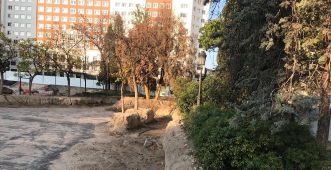 Los ecologistas denuncian los daños a los árboles en la reforma de la Plaza de España de Madrid