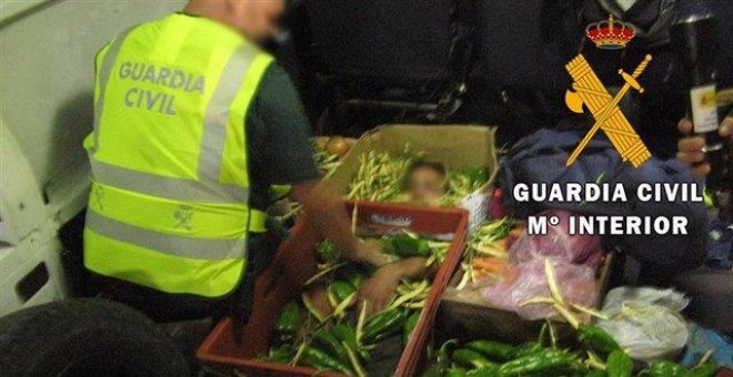 Rescatan a un hombre que viajaba oculto entre cajas de hortalizas en Almería
