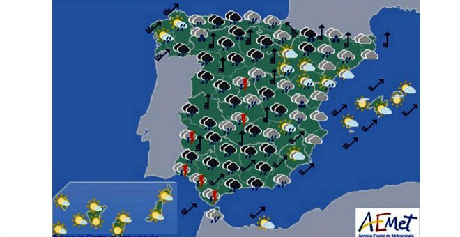 Continúa la alerta por lluvias, viento y fuerte oleaje en casi toda España