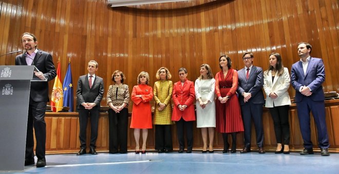 Los ministros de Unidas Podemos llevan el 'sí se puede' al Gobierno