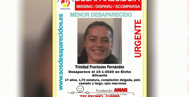 Buscan a un menor desaparecida en Elche desde el pasado miércoles