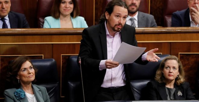 Iglesias defiende el ingreso mínimo ante la ultraderecha: "Paguita es lo que recibió Abascal de Aguirre"