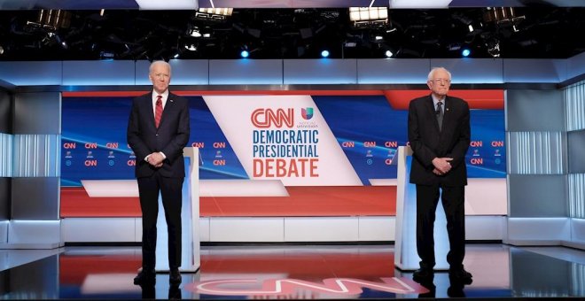 Sanders saca su artillería contra Biden en un debate decisivo y reclama "repensar EEUU, preso de las grandes corporaciones"