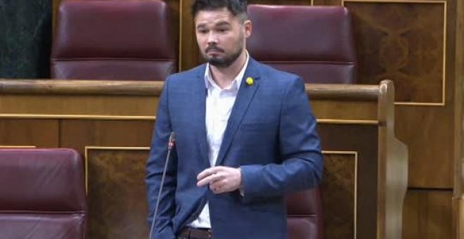 Rufián presume de los logros a cambio de su abstención y reclama al Gobierno que elija: o ERC o Cs