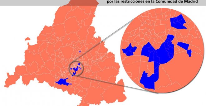 Estas son las zonas básicas de Madrid afectadas por las restricciones