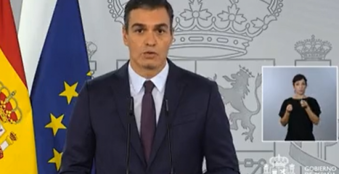 Declaración institucional de Pedro Sánchez desde La Moncloa