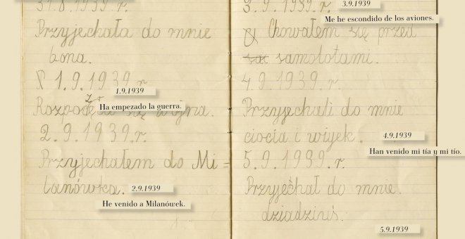 La invasión nazi, contada de puño y letra con la caligrafía de un niño polaco