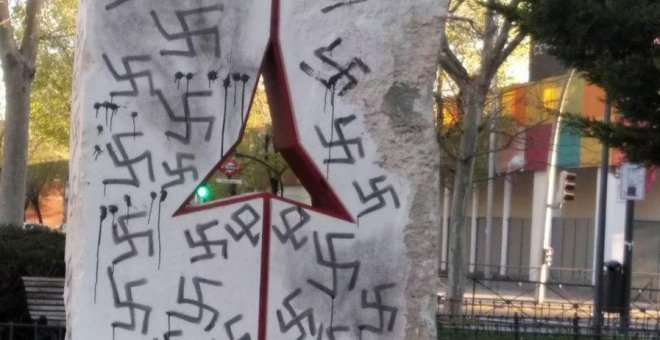 Amanece vandalizado un monumento a las Brigadas Internacionales en Madrid