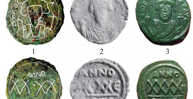 Hallada en Ceuta la primera moneda de época bizantina, acuñada entre los años 602 y 610