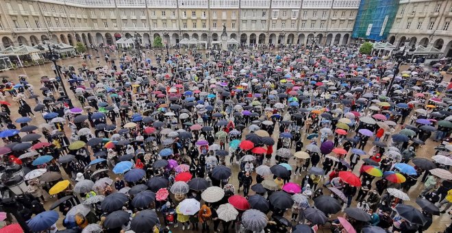 La manifestación en A Coruña por el asesinato de Samuel se convierte en un clamor contra la violencia machista