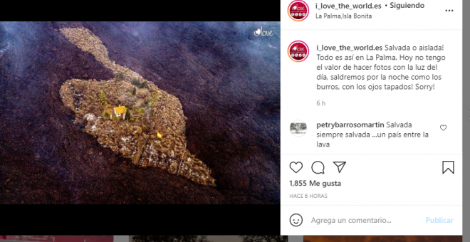 La lava rodea una casa: "¡Salvada o aislada! Todo es así en La Palma"