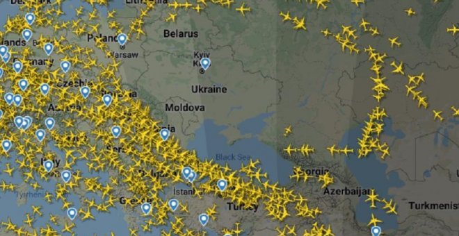 El espacio aéreo ucraniano, despejado tras el inicio de la guerra con Rusia