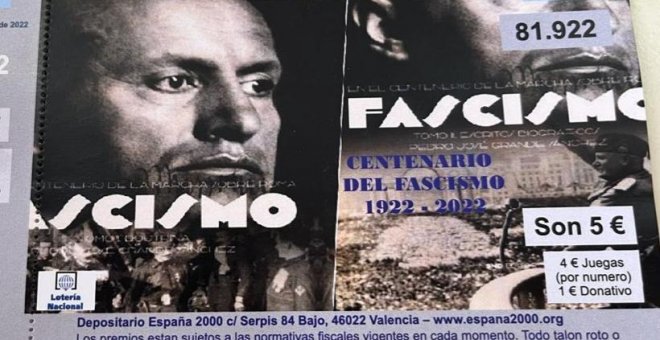 Loterías del Estado exigirá a España 2000 que retire su logo del boleto fascista que homenajea a Mussolini