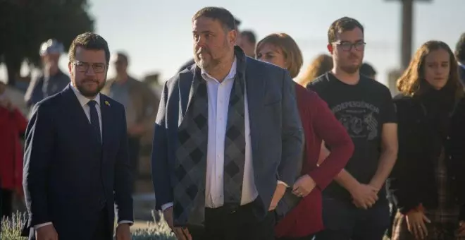 Junqueras se marcha entre silbidos de la manifestación independentista contra la cumbre hispano-francesa