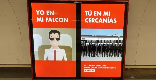 Aparecen carteles contra Pedro Sánchez en el Metro de Madrid