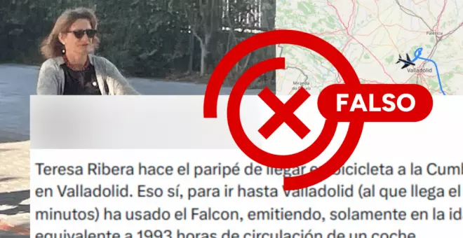 No, la ministra Teresa Ribera no ha viajado el 10 de julio a Valladolid en Falcon