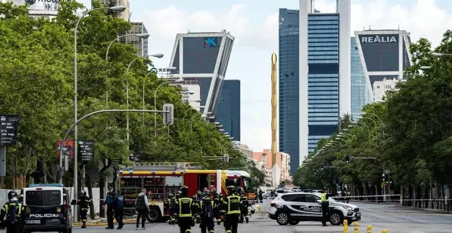 Una fuga de gas obliga a cortar el Paseo de la Castellana de Madrid y cierra la estación de Metro del Bernabéu