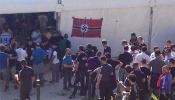 EUPV pide investigar una esvástica nazi en la carpa del Madrid en Mestalla
