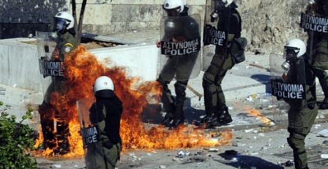 Incidentes en Atenas en la huelga general