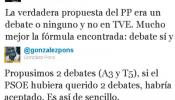Nuevo rifirrafe en Twitter entre PP y PSOE por el debate