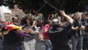 Enfrentamientos entre la Policía y los manifestantes que protestaban contra el AVE Madrid-Alicante