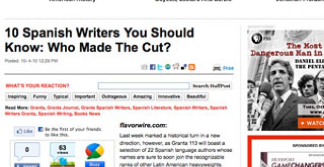 El 'Huffington Post' ilustra una noticia sobre escritores españoles con un torero