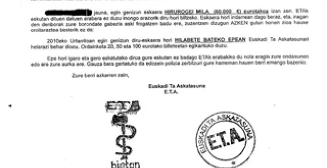 La crisis de ETA pasa factura a su capacidad de extorsión