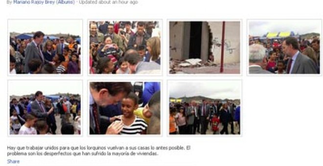 Rajoy visita Lorca y cuelga las fotos en Facebook