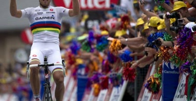 Hushovd, el 'peregrino' más rápido en Lourdes