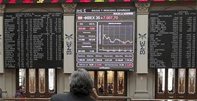 La bolsa retrocede a niveles de 2004 tras una fuerte caída del Ibex de un 8%