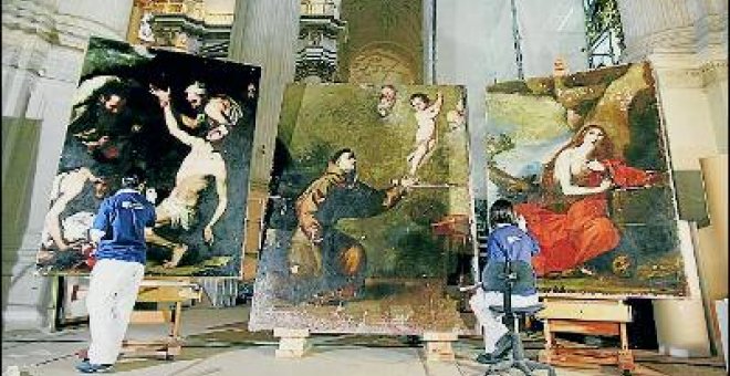 Dos de los cuadros descubiertos llevan la firma de Ribera