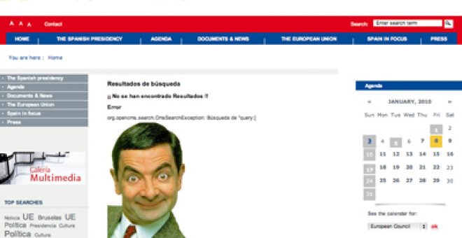 Mr. Bean se 'cuela' en la web de la presidencia española de la UE